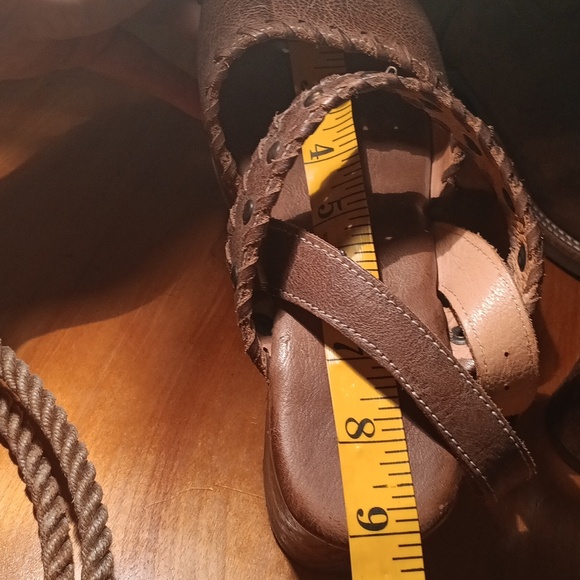 BedIstu Brown Leather Womens  Platform Sandals Size 7.5 - Picture 12 of 13